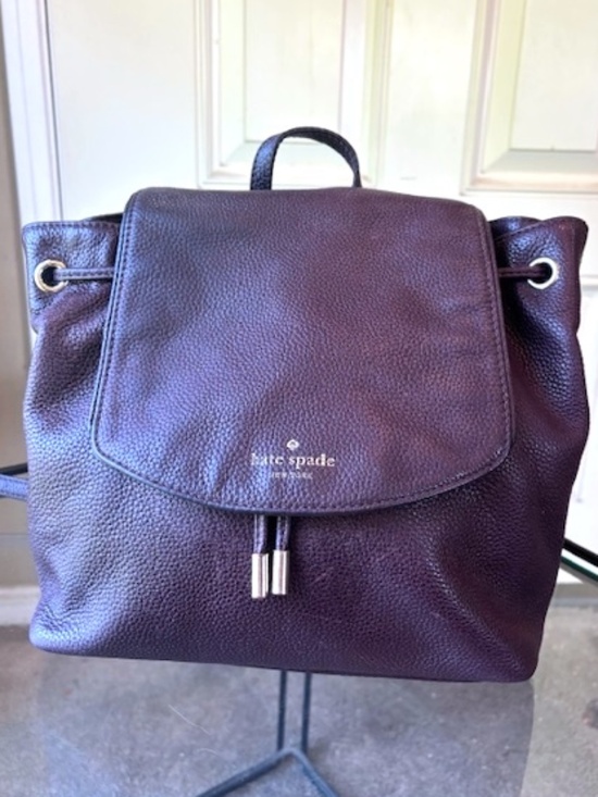 KATE SPADE Breezy Mulberry Pebble Leather Drawstring Mini-Backpack EUC/sz O/S main image 11